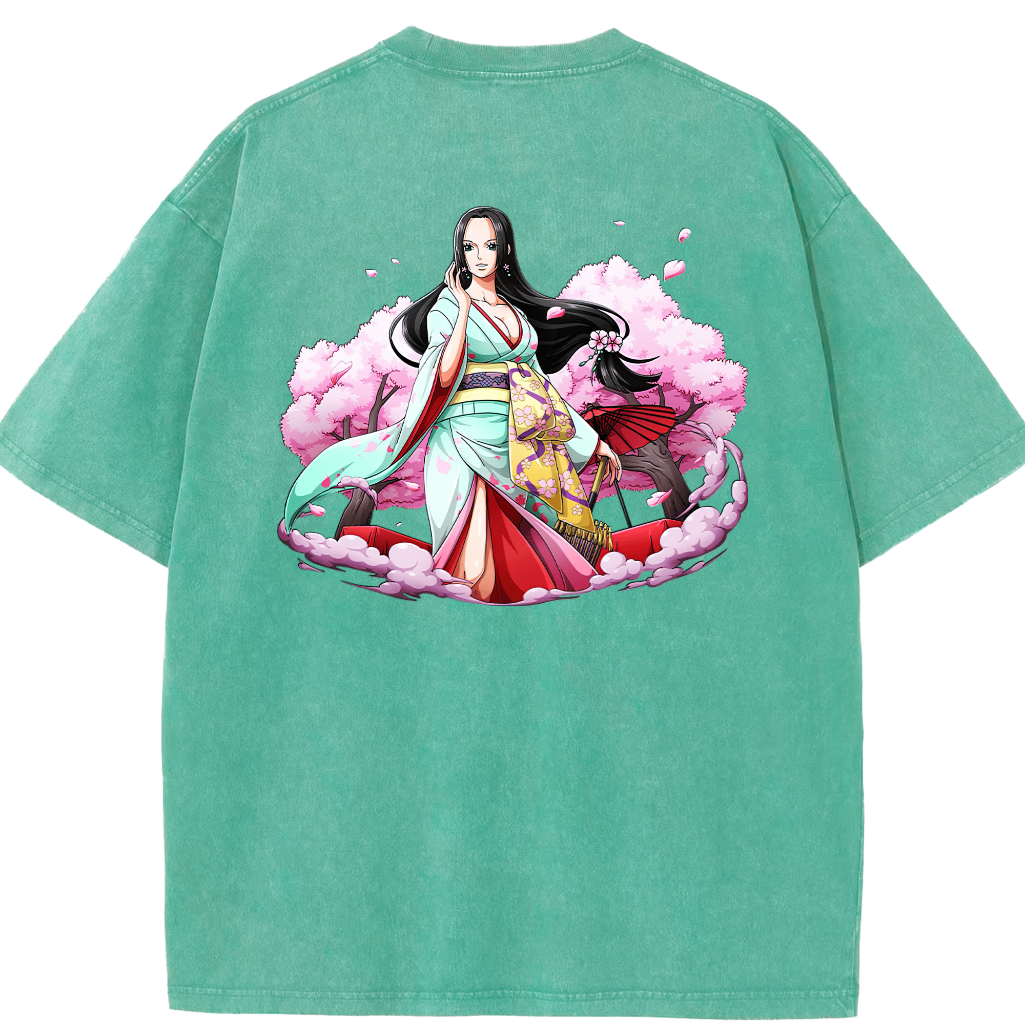 ワンピース ボア・ハンコック ONE PIECE Boa·Hancock 綿100% ヴィンテージ風 半袖Tシャツ（背面プリント）